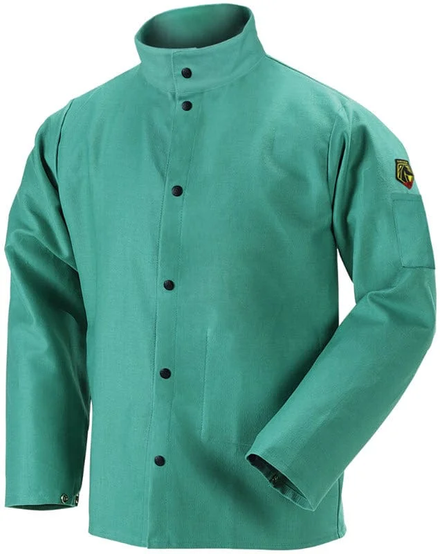 Black Stallion Welding Jacket - TruGuard 200 FR Green Cotton F9-30C