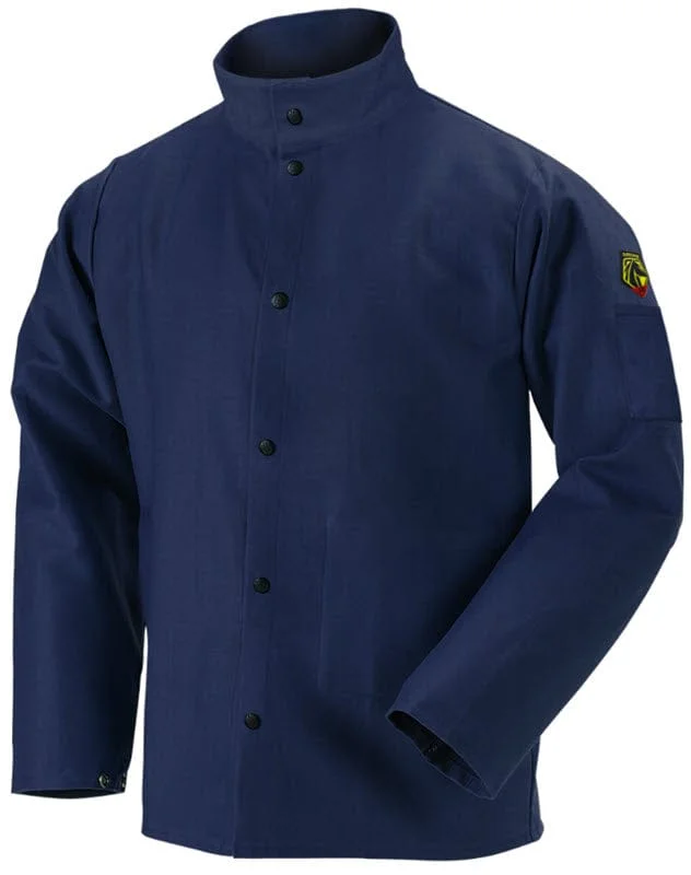 Black Stallion Welding Jacket - TruGuard 200 FR Navy Blue Cotton FN9-30C