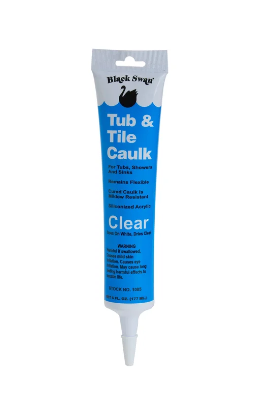 Black Swans Tub & Tile Caulk  6 oz Clear