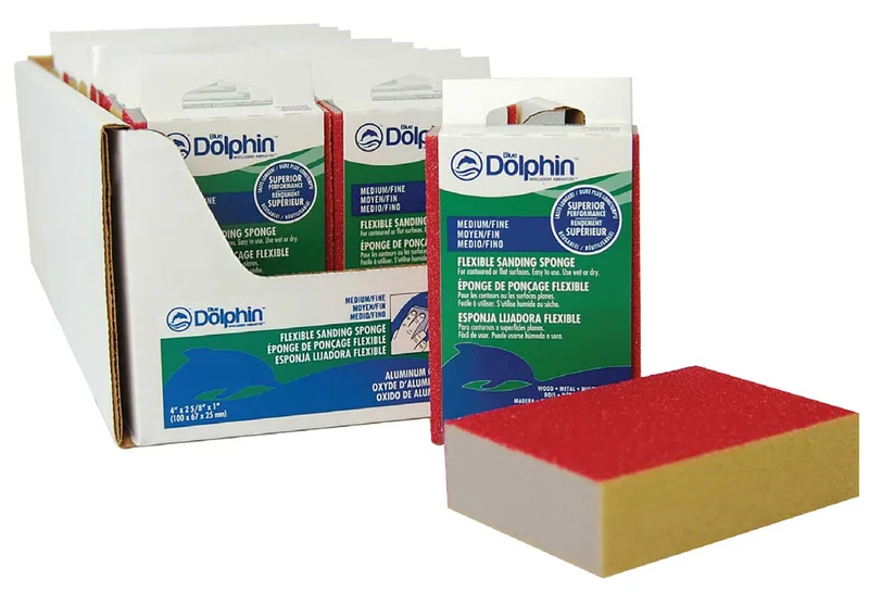 Blue Dolphin Sanding Sponges Colored Grit 100 Grit (Dual Angle) 5"
