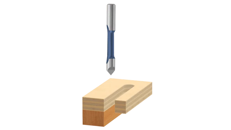 Bosch 1/4 In. x 3/4 In. High Speed Steel 1-Flute Pilot Panel Straight Bit