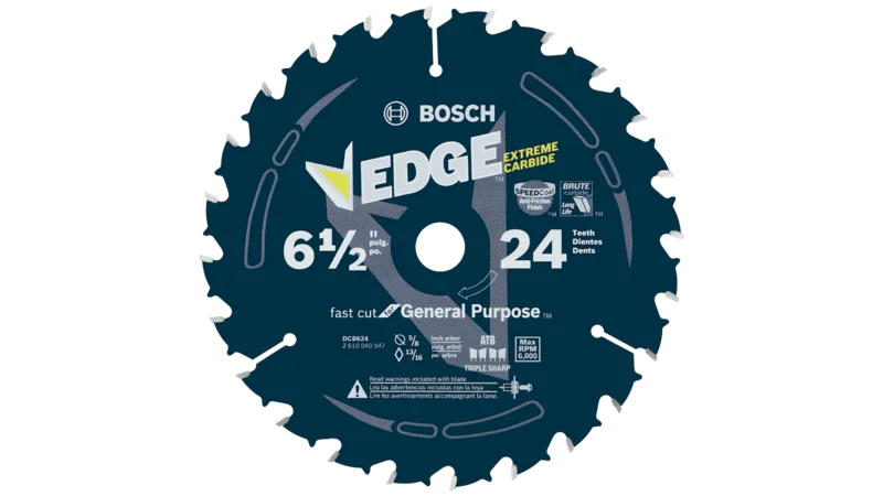 Bosch 6-1/2 In. 24 Tooth Edge Circular Saw Blade for General Purpose