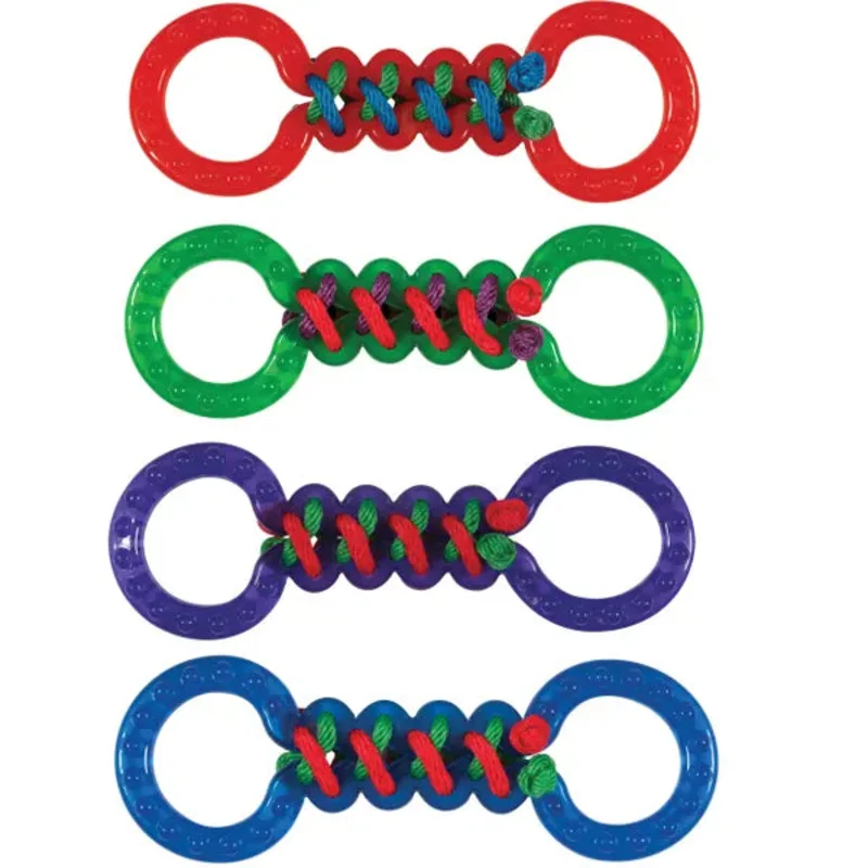 Boss Pet Products Chomper Braided TPR Double Tugs Dog Toy Assorted Colors