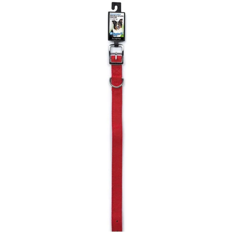 Boss Petedge Digger's 1 in. Double Nylon Collar 18 in. Red Red