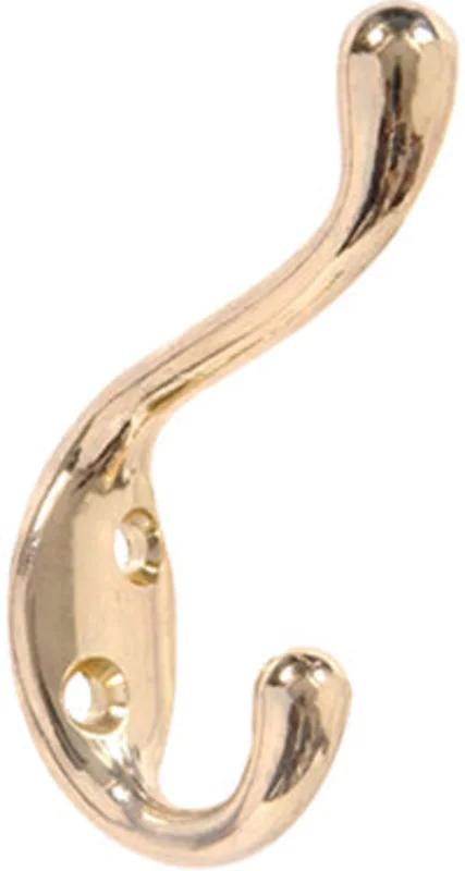 BRASS PLATED COAT/HAT HOOK