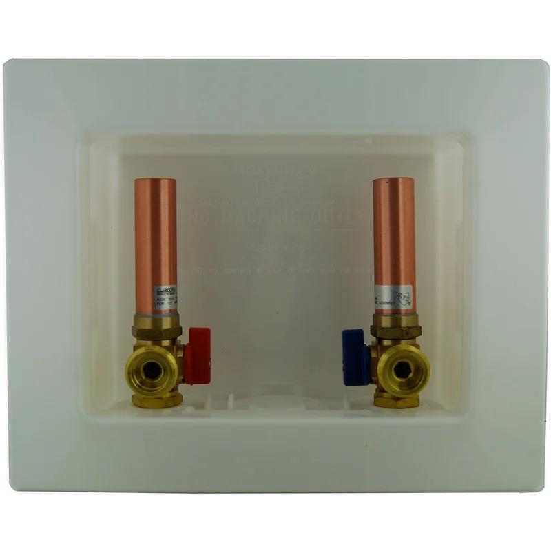 Braxton Harris 1/2 CPVC Washing Box w/ Qtr Turn Arrester Valves- Center Drain- Lead Free