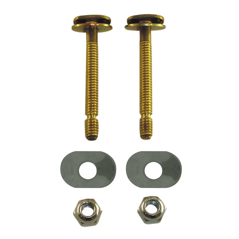 Braxton Harris 1/4 x 2-1/4 Snap-off Brass Closet Bolts w/ Oval Washers- Paired