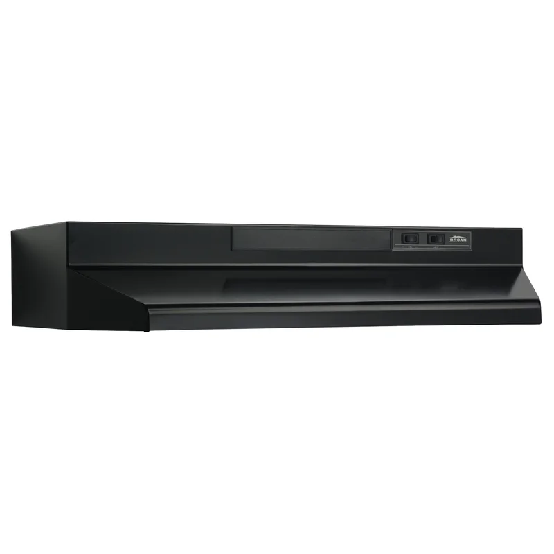 Broan 30-Inch Convertible Under-Cabinet Range Hood, 230 Max Blower CFM, Black Black