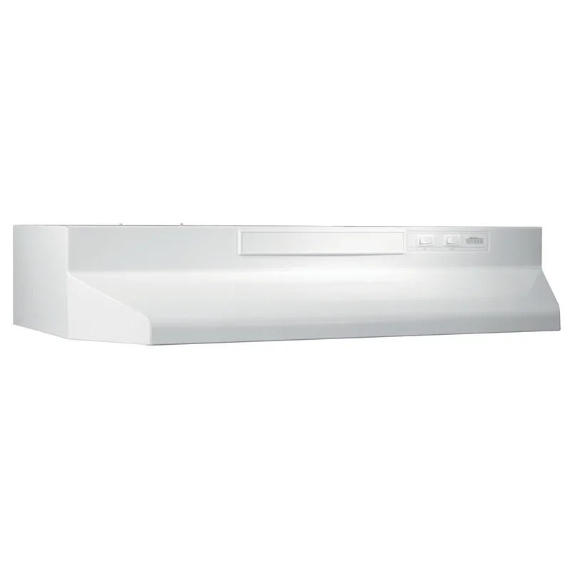 Broan 30-Inch Convertible Under-Cabinet Range Hood, 230 Max Blower CFM, White-on-White White