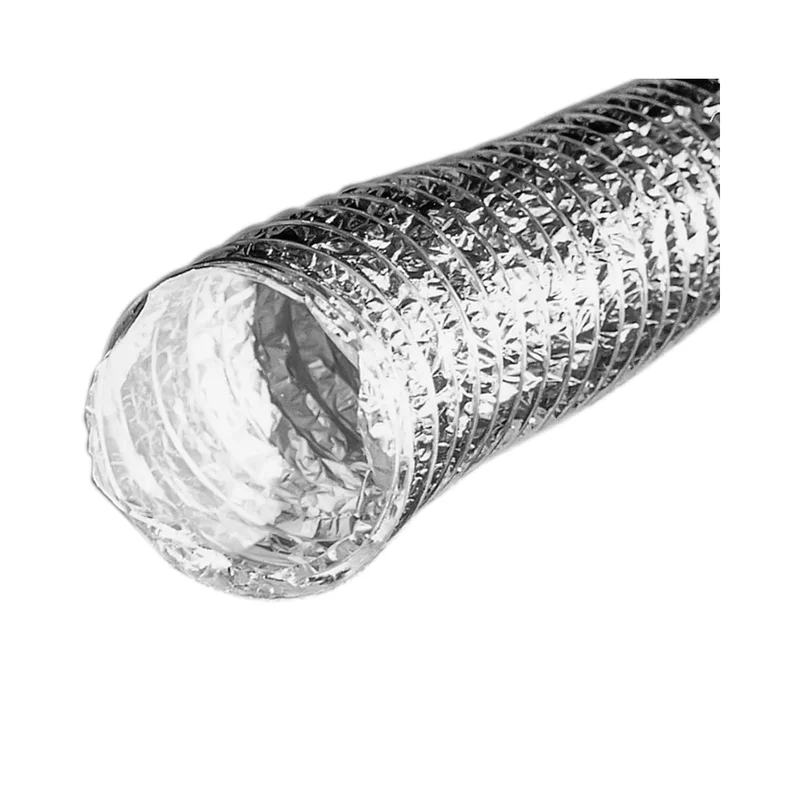 Builder's Best UL 181 Flexible Foil Ventilation Duct, 4" x 8', Aluminum/polyester
