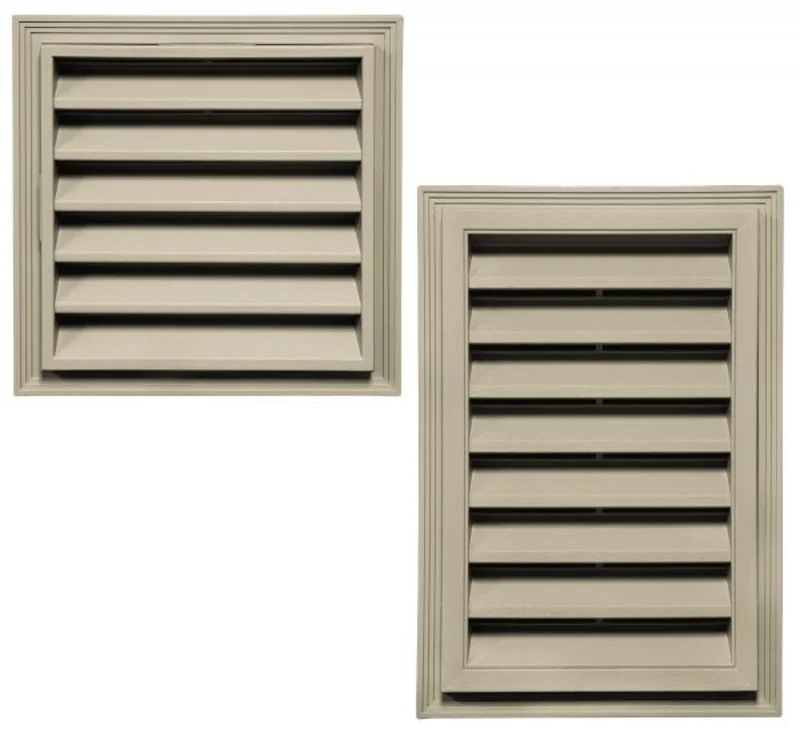 Builders Edge Rectangular Gable Vent, White, 18" x 24"