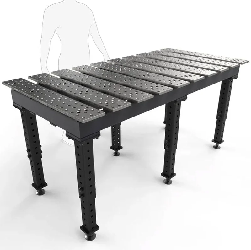 BUILDPRO MAX Adjustable Leg Slotted Welding Table 6.5' x 3' (Standard) TMR57838