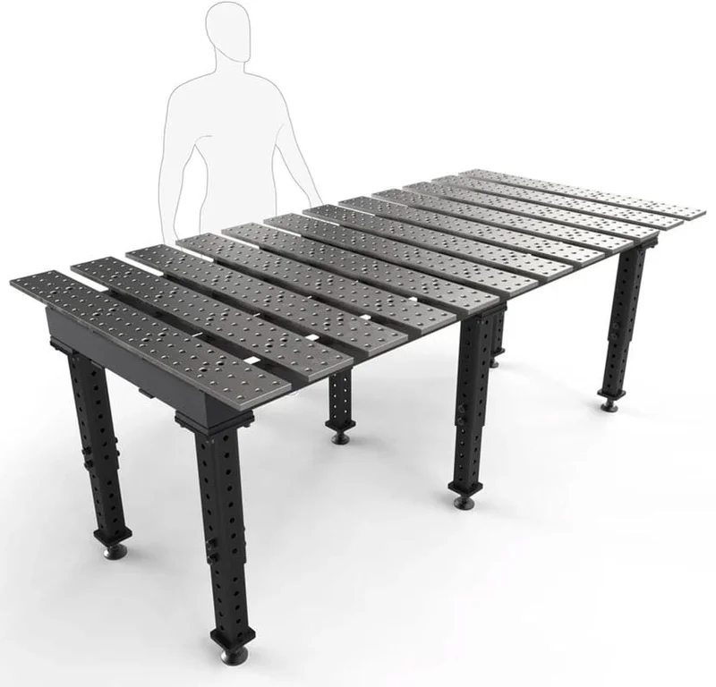 BUILDPRO MAX Adjustable Leg Slotted Welding Table 8' x 4' (Standard) TMR59446