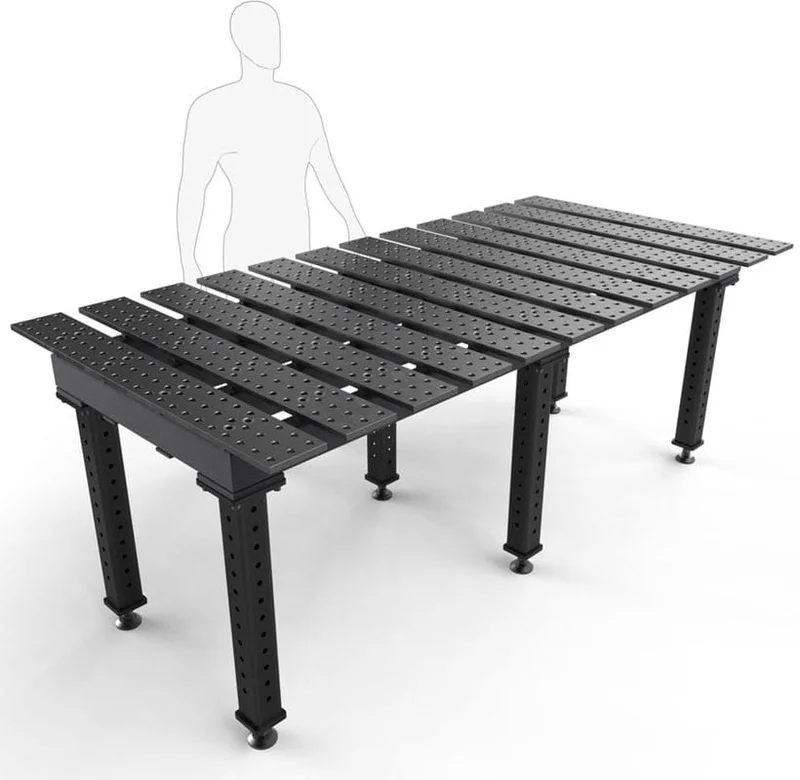 BUILDPRO MAX Fixed-Leg Slotted Welding Table 8' x 4' (Nitrided) TMQA59446
