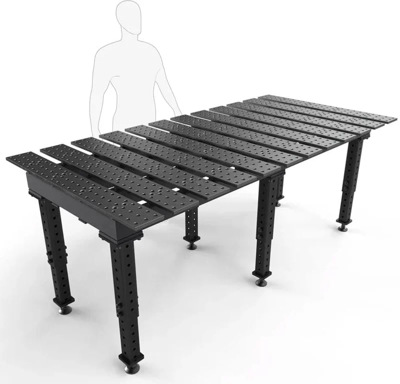 BUILDPRO MAX Slotted Adjustable Leg Welding Table 8' x 4' (Nitrided) TMQR59446