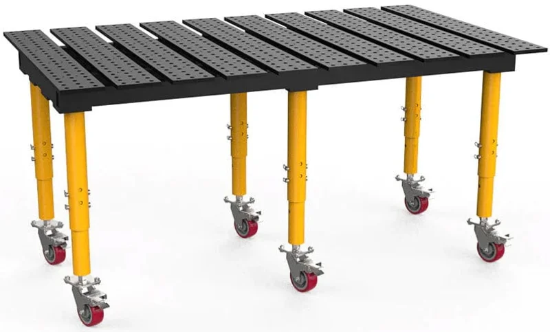 BUILDPRO MAX Slotted Welding Table 6.5' x 4' (Nitrided) w/Adjustable Legs & Casters TMQRC57846