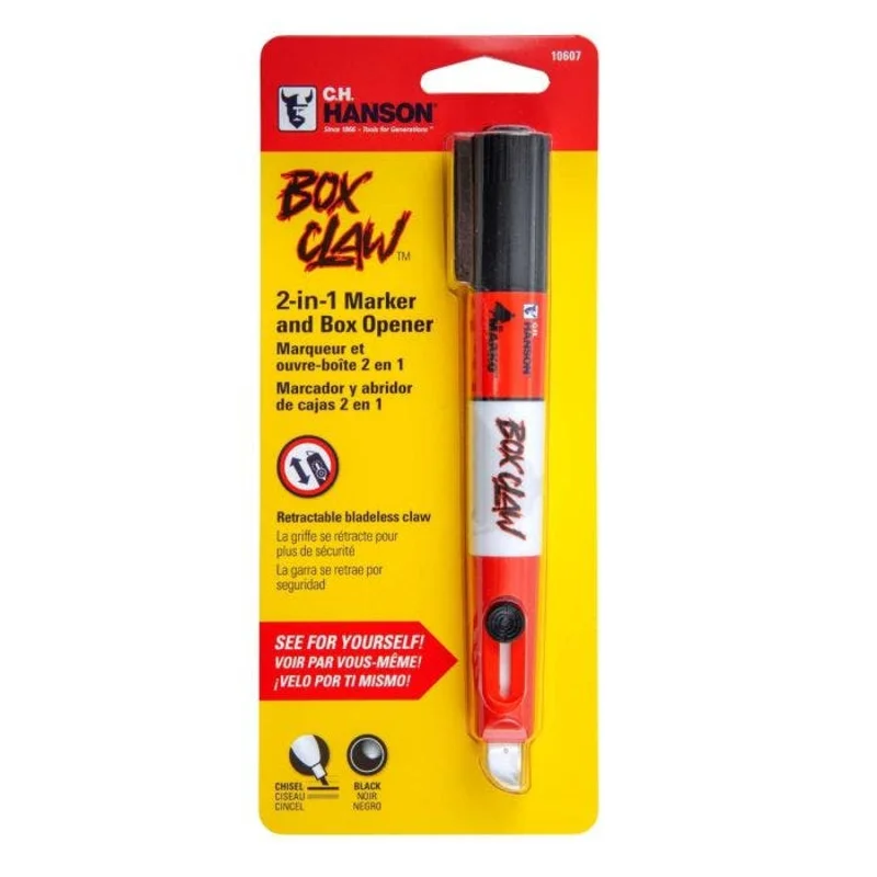 C.H. Hanson Box Claw 2-in-1 Marker & Box Opener Black