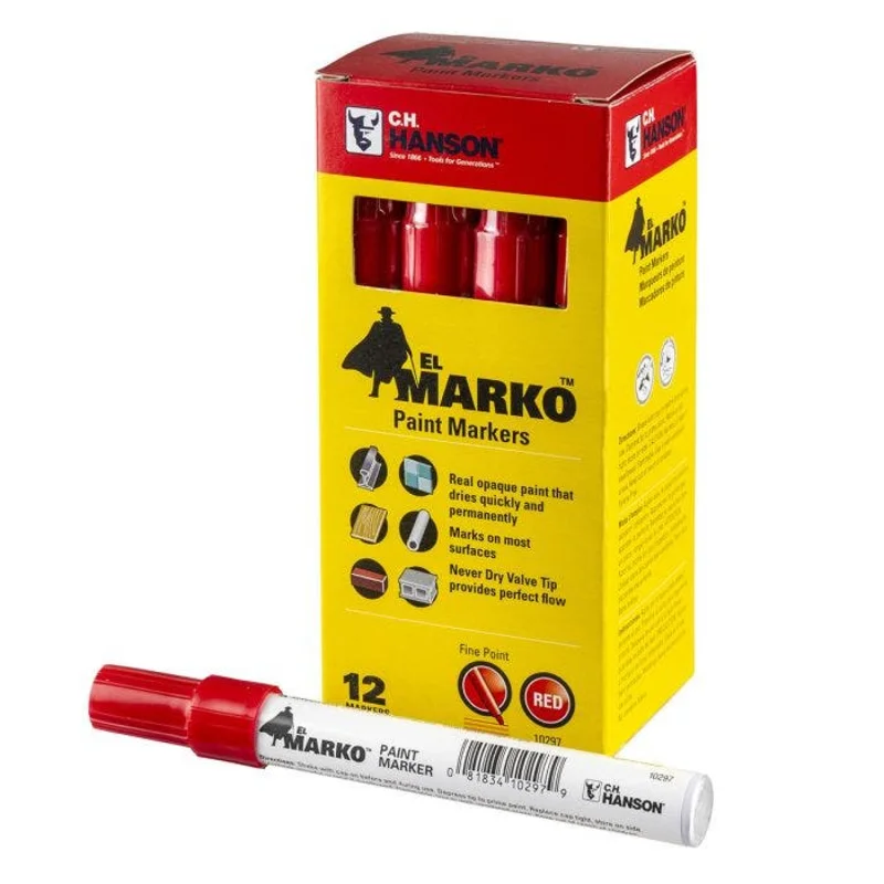 C.H. Hanson El Marko Paint Marker-Red (12 pack) Red