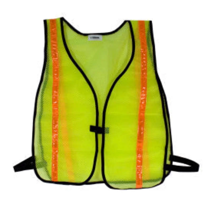 C.H Hanson Safety Vest-Lime Fluorescent W/Red Reflective Stripes Lime