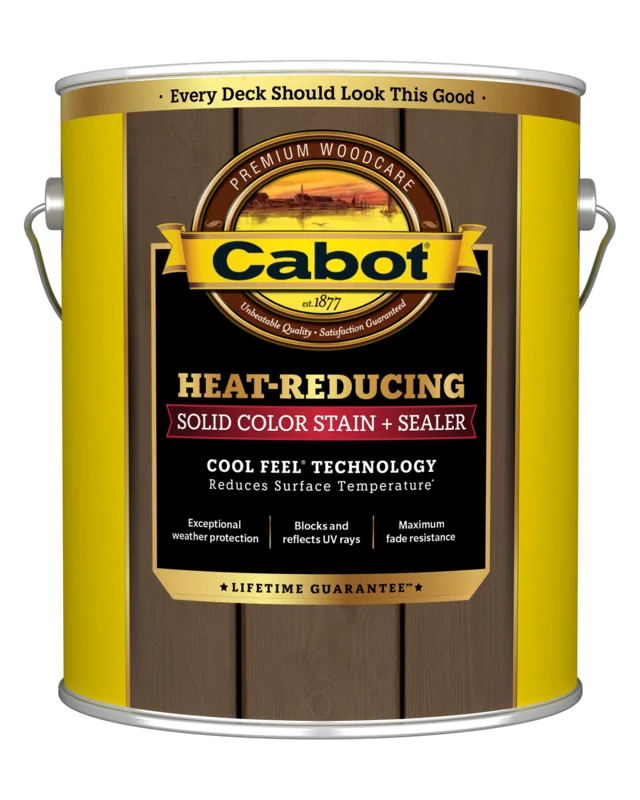 Cabot Heat-Reducing Solid Color Stain + Sealer with Cool Feel Technology Hampton Gray