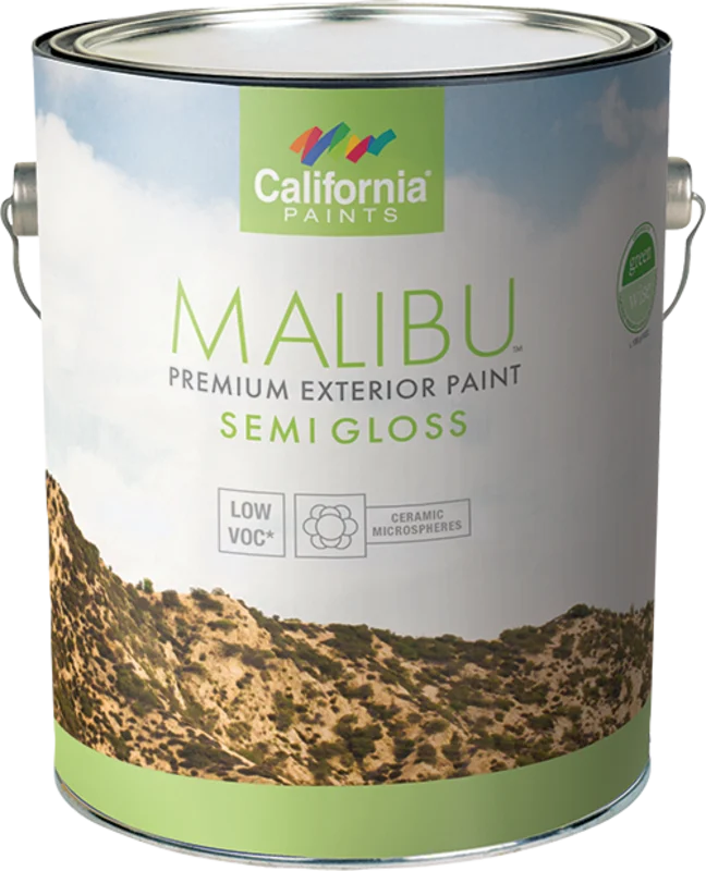California Products Malibu Premium Exterior Paint Semi Gloss Super Hide White - 1 Quart