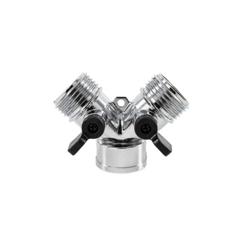 Camco Fresh Water Hose Metal Y-Valve Silver
