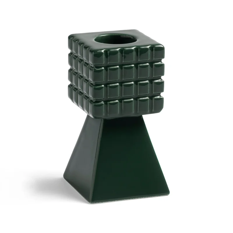 Candle Holder Stack Green