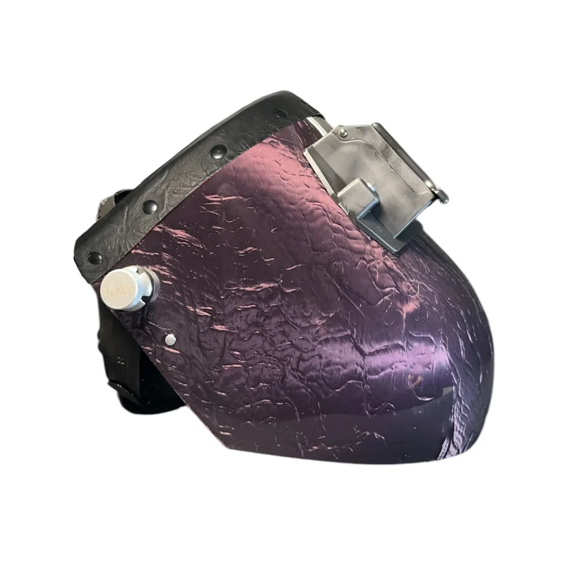 Candy Corn Silk Carbon Fiber Chopped Top Leather Welding Hood Purple