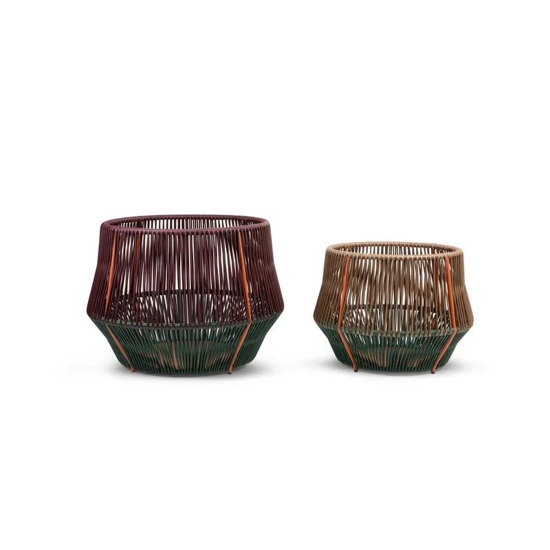 Caribe Chic Basket 2 Moss Green/Copper/Black