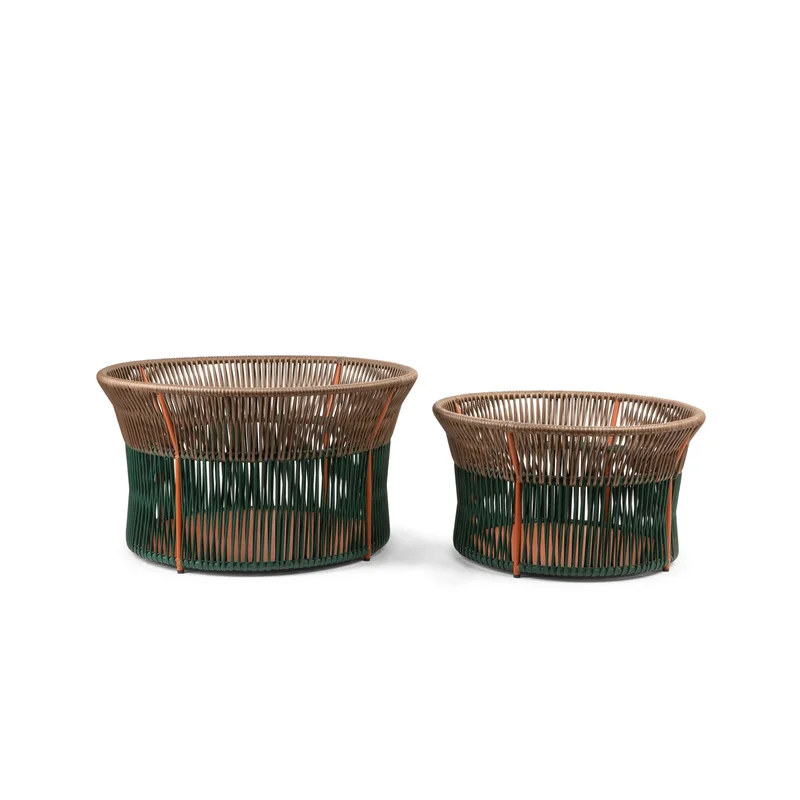 Caribe Chic Basket 3 moss green/copper/black
