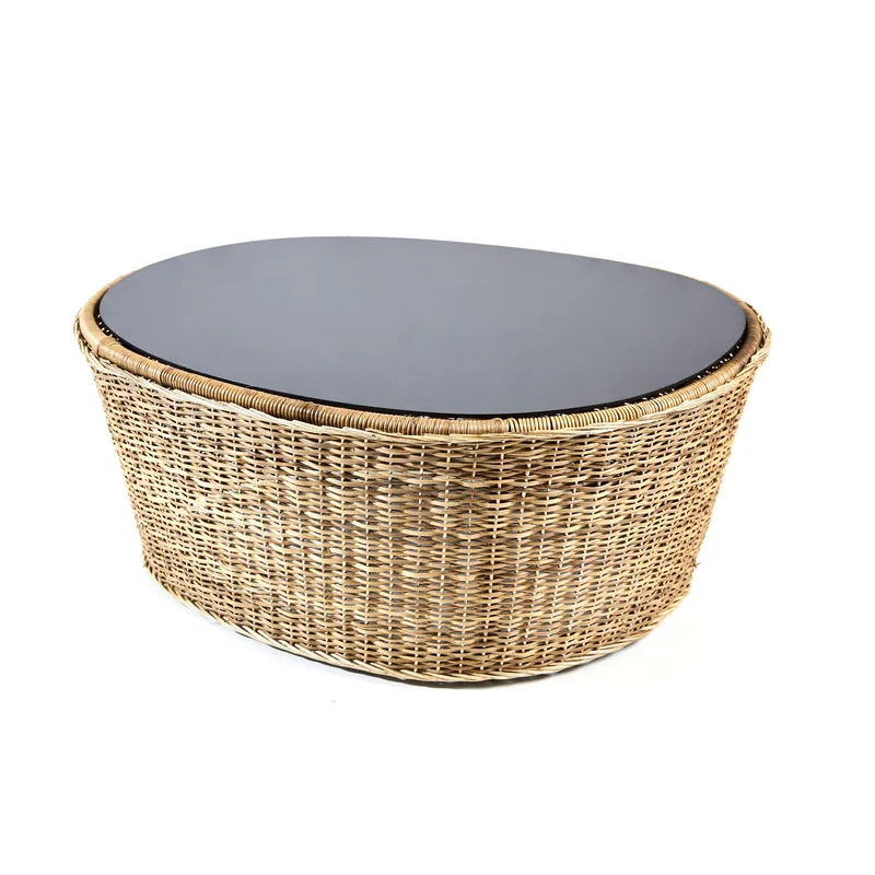 Cartagenas Natural Coffee Table black mirror