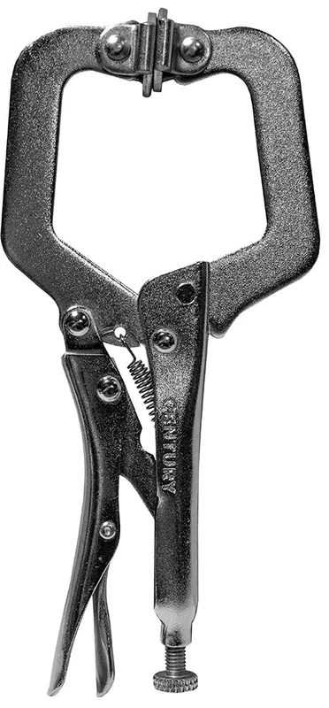 Century Drill And Tool 9 Locking C-Clamp With Swivel Pads