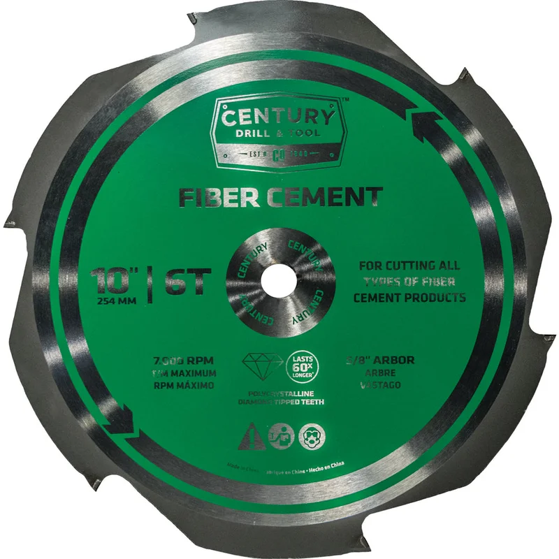 Century Drill And Tool Fiber Cement Circular Saw Blade 10 X 6t X 5/8 Arbor