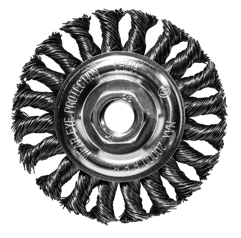 Century Drill And Tool Wire Wheel Coarse Knot 4 Size 5/8" X 11" Arbor Safe Rpm 12.500