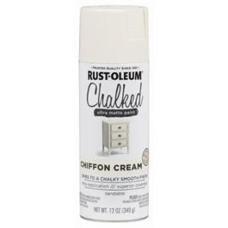 Chalked 1-Coat Spray Paint, Ultra Matte Chiffon Cream, 12-oz.