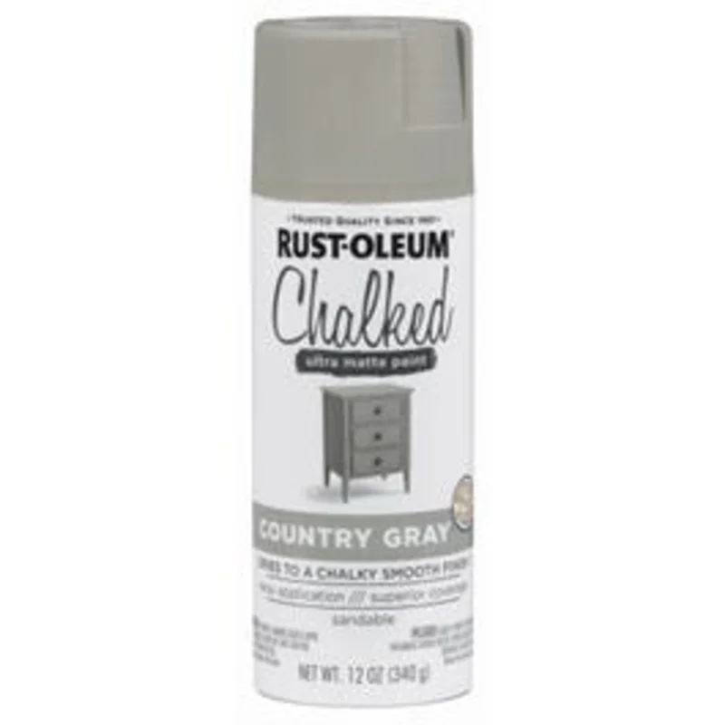Chalked Spray Paint, Ultra Matte, Country Gray, 12-oz.