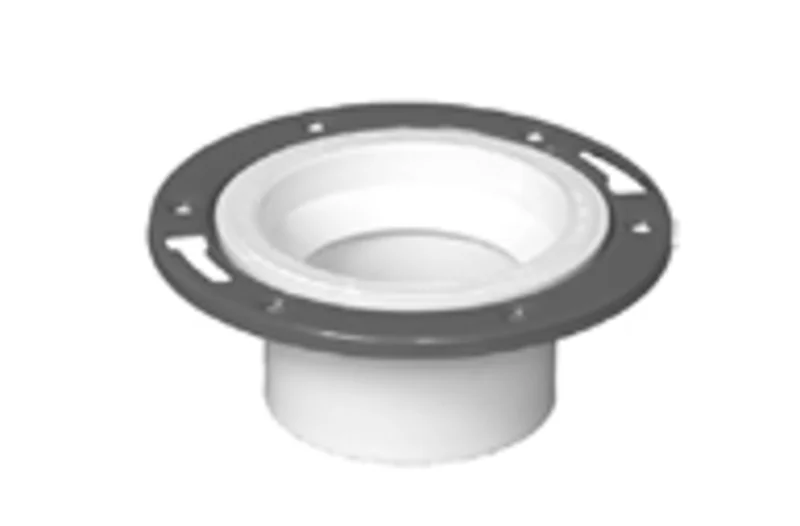 Charlotte Pipe PVC-00811-0600HA Hub End Closet Flange w/ Adjustable Ring, 4"x3"