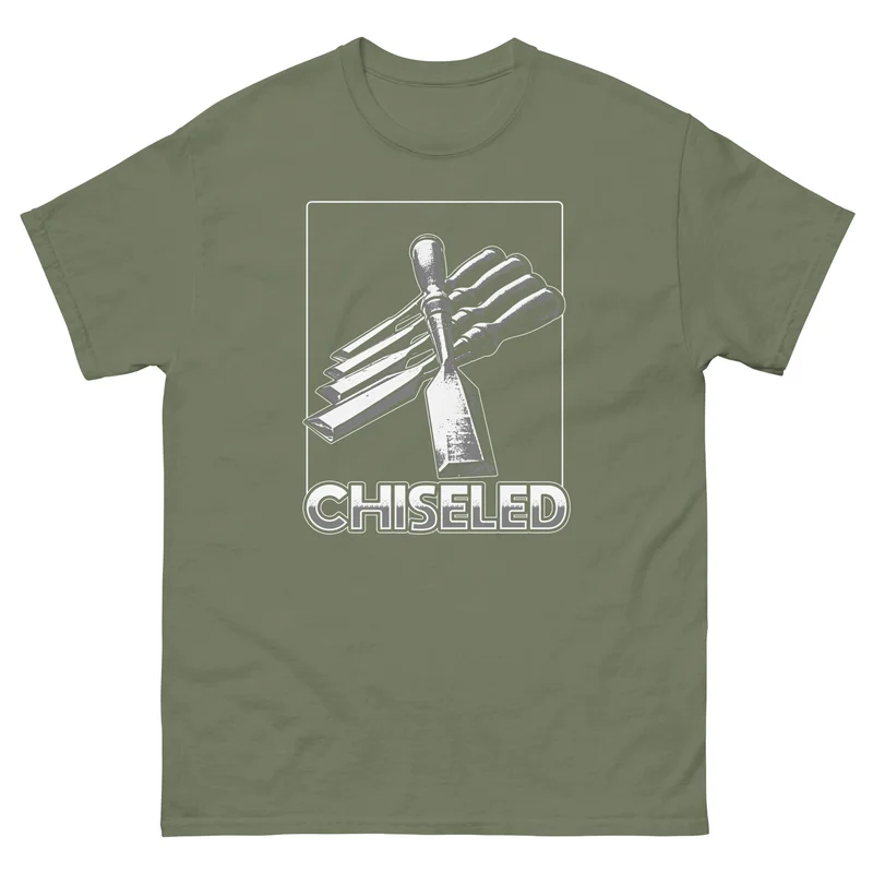 "Chiseled" Woodworking T-Shirt (Multiple Colors) Maroon