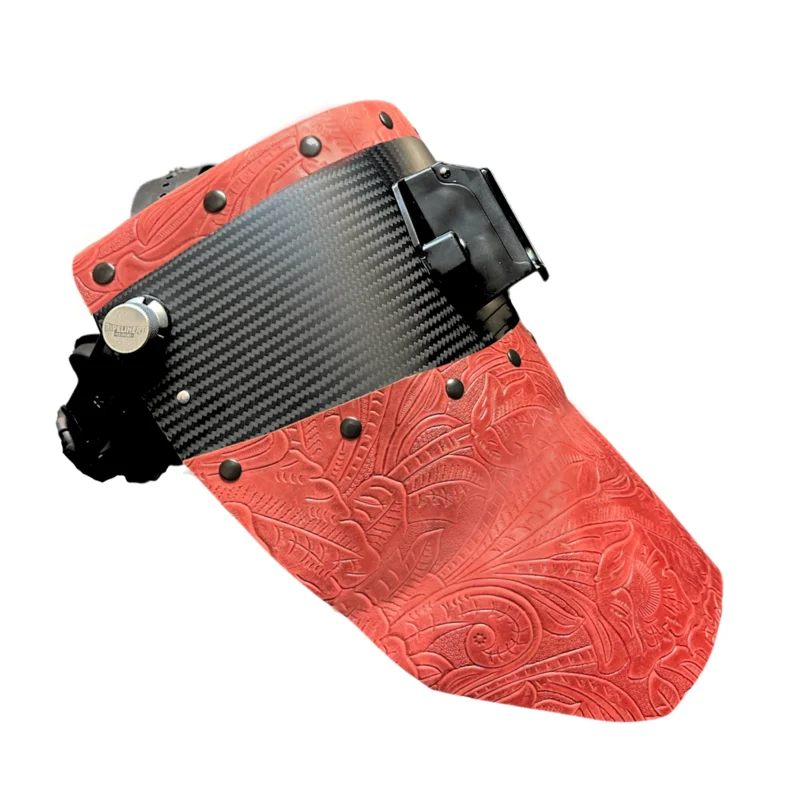 Chopped Top & Bottom Carbon Fiber Welding Hood Original Grey