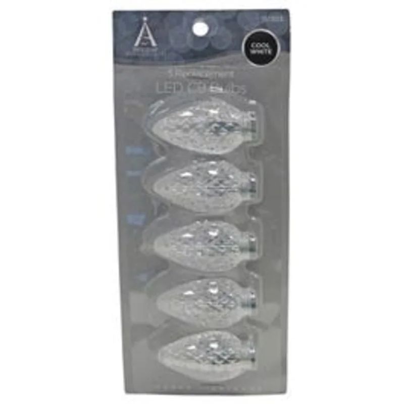 Christmas Lights LED Replacement Bulb, C9, Cool White, 5-Pk.