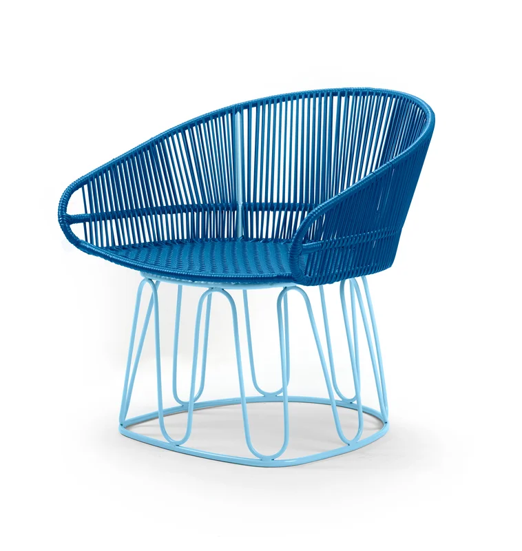 Circo Leather Lounge Chair cobalt blue/pastel blue