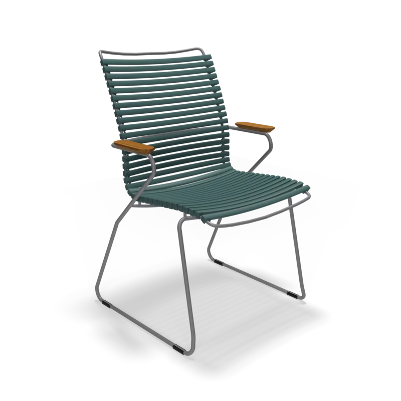 Click Dining Chair with Armrest - Tall Back 25 White Muted
