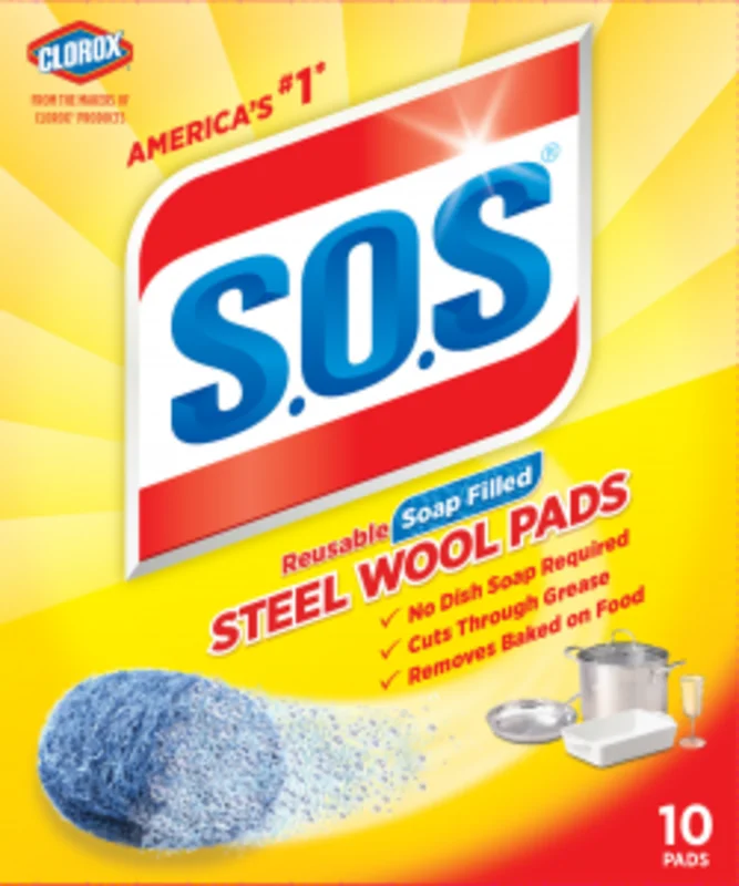 Clorox S.O.S Steel Wool Pads 10 Count