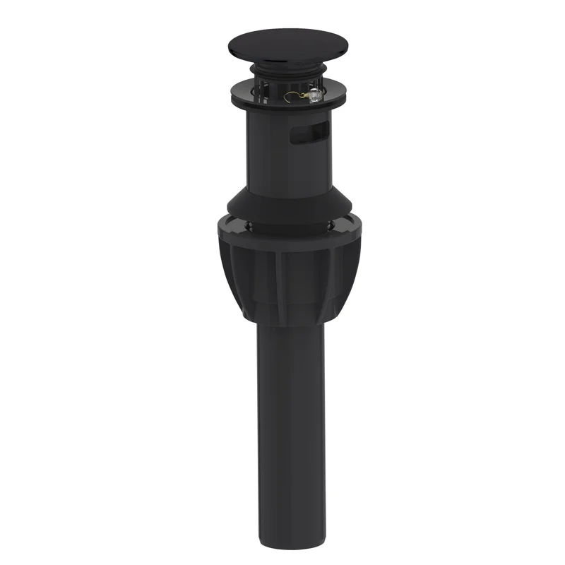 CMI 892-7533 Easy Clean Push Style Pop-Up Drain with Drain Safeguard Matte Black Finish