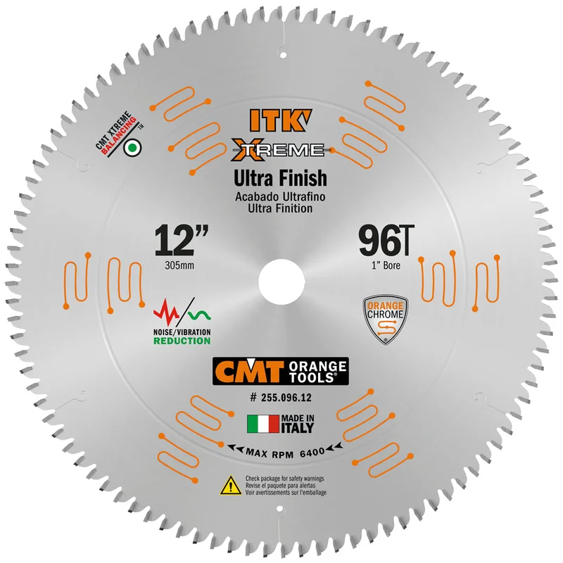 CMT Orange Tools Industrial Fine Finish Saw Blade, 12-Inch x 96 Teeth 40 ATB