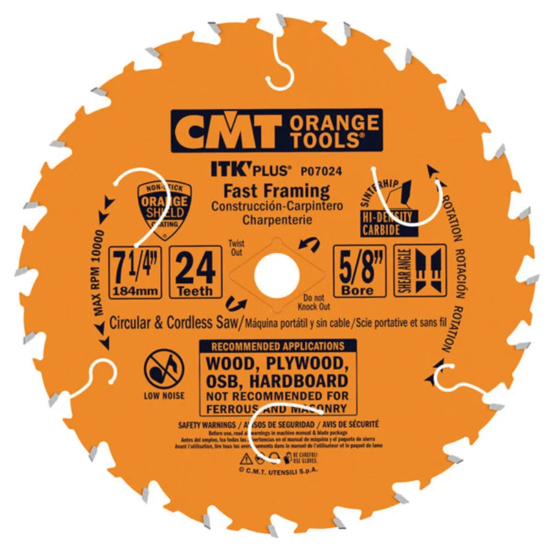 CMT P06018 ITK PLUS Saw Blade for Fast Framing, 6-1/2 X 18 Teeth, 10 ATB + Shea