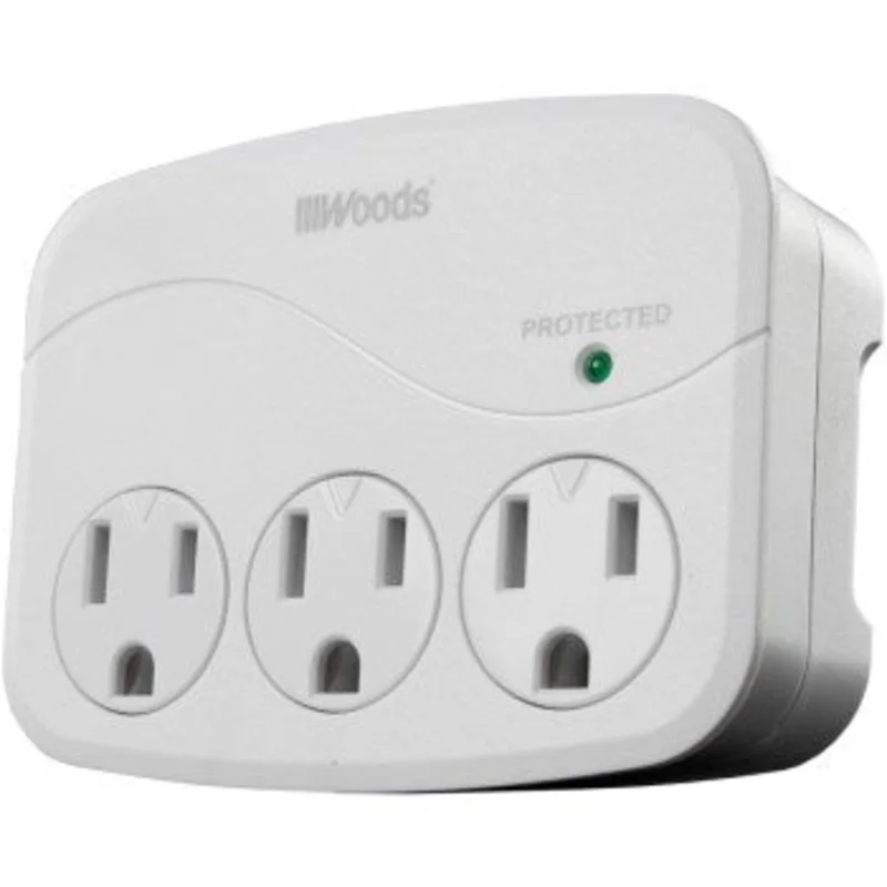 Coleman Cable 41034 Woods Brand 3 Outlet Wall Tap Surge Protector