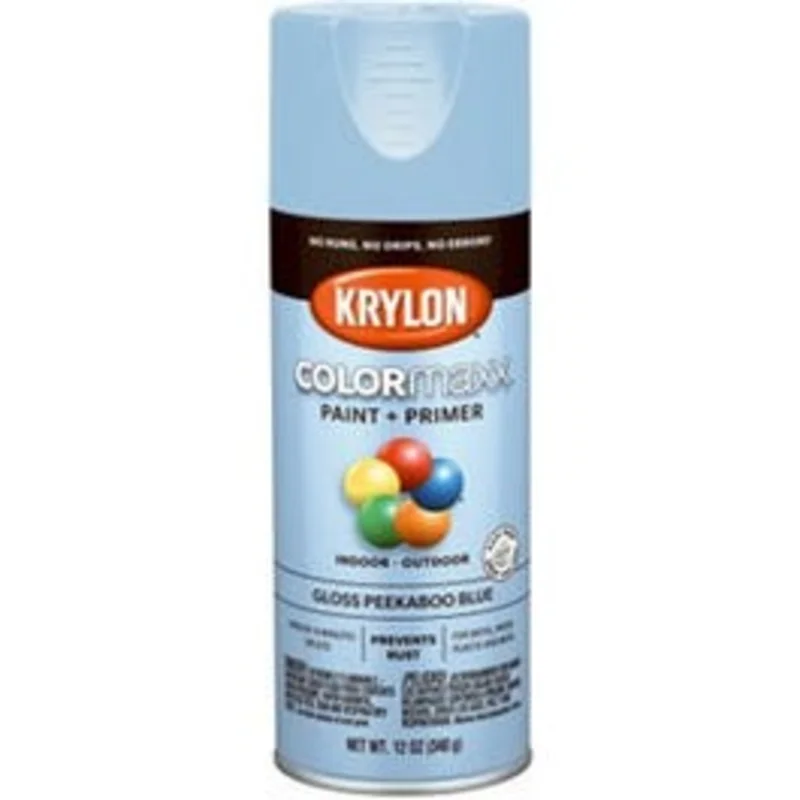 COLORmaxx Spray Paint + Primer, Gloss Peekaboo Blue, 12-oz.