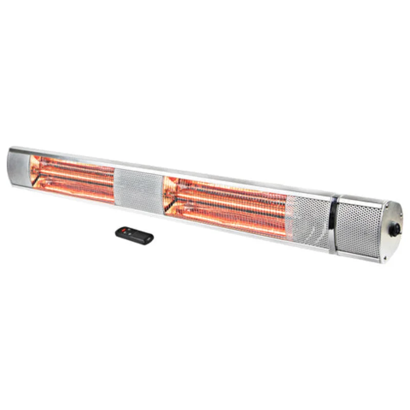 Comfort Zone 240v Outdoor/Indoor Electric Patio Heater With Remote In Silver Silver