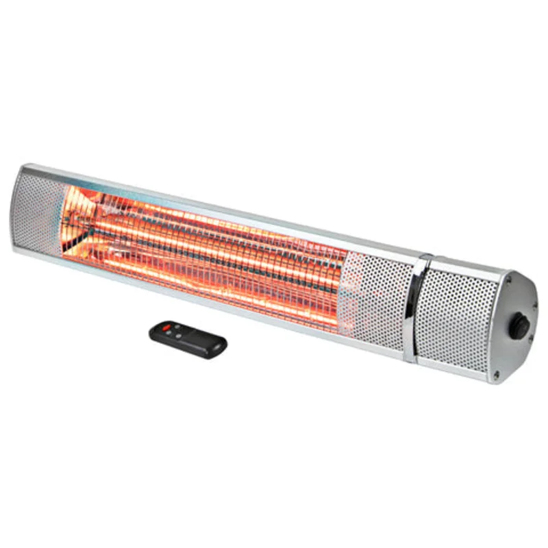Comfort Zone Outdoor/Indoor Electric Patio Heater With Remote In Silver Silver